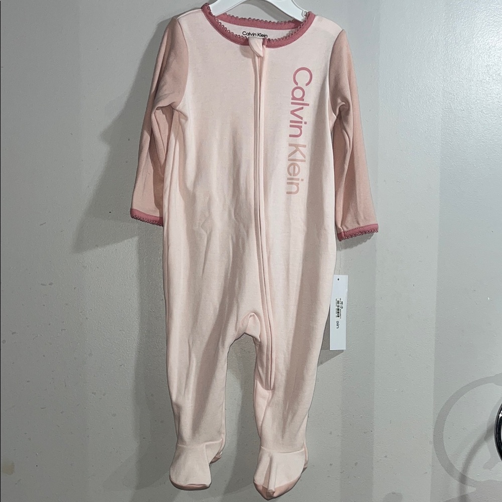 Calvin Klein Blush Pink Footed One Piece Baby Gift